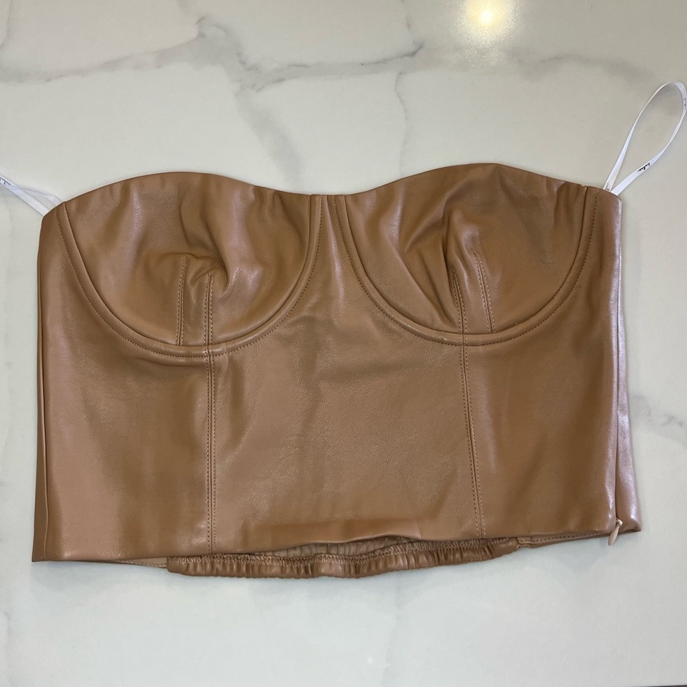 Lulu's Vegan Leather Strapless Bustier